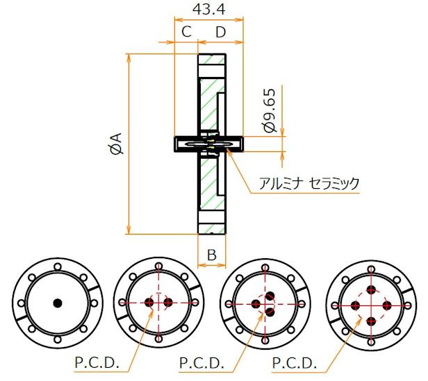 同軸 SHV-JJ-F 3個付き ICF114 フランジ admin.label.item.size_image